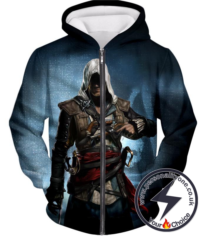 Incredible Hero Edward James Assassin's Creed Black Flag Promo Zip Up Hoodie